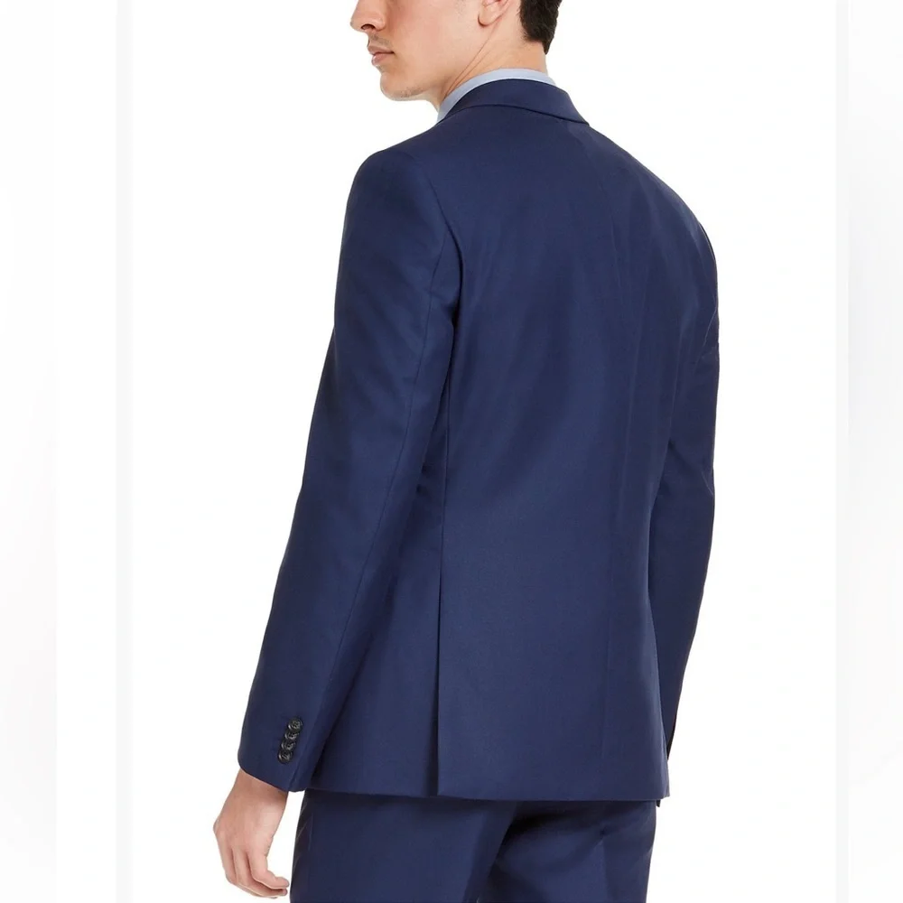 Alfani Men’s Slim-Fit Stretch Blue Solid Jacket, Created for Macy’s